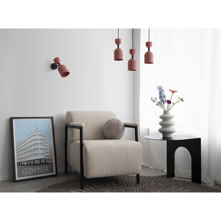 SUPURU W granatowa lampa ścienna / kinkiet z czarną rurką (SUK11320) - Ummo