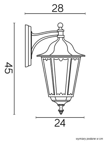 Kinkiet na elewację Retro Classic (K 3012/1/D) - SU-MA