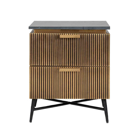 RICHMOND szafka nocna IRONVILLE -         marmur, metal, MDF, sklejka brzozowa (7572) - Richmond Interiors