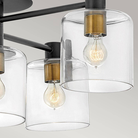 Lampa sufitowa Axel - Czarny/ Stary mosiądz (QN-AXEL7-BK) - Quintiesse