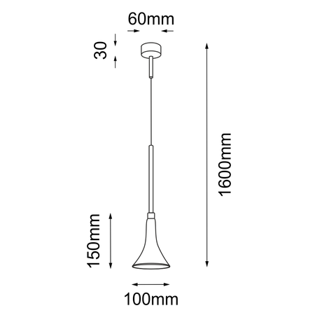 Lampa wisząca Kanzaki 1 - Czarna (100 mm) 4000K   (8531) - Shilo