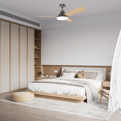 Wentylator sufitowy 22W z drewnianymi łopatkami, brązowy (22083 Zambelis) - Zambelis