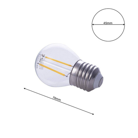 Żarówka Filamentowa LED 2W E27 G45 2700K (EKZF275) - Eko-Light
