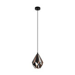 Lampa wisząca CARLTON 1 1xE27 czarny/miedź (49878 - Eglo) - żyrandol