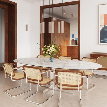 Lampa wisząca ze ściemniaczem Push Dimm/DALI2 IVAR 6L taupe LED 3000K (TH.605) - Thoro Lighting