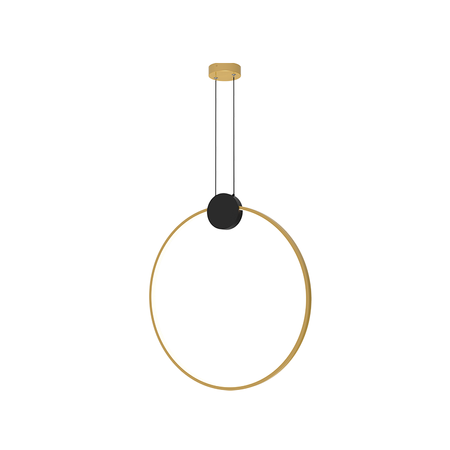 PENDANT LED LIGHT 24W 3000K ALUMINIUM-SILICON,BLACK-GOLD RING (23094 Zambelis) - Zambelis
