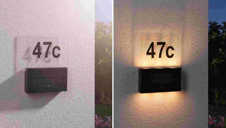 Outdoor Solar numer domu Neda IP44 PIR Antracyt nie szkodzi insektom (PL94725) - PAULMANN