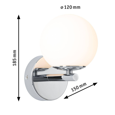 Lampa ścienna łazienkowa GOVE LED 5W 400lm 3000K IP44 230V czarny matowy / metal / szkło (PL71074) - PAULMANN