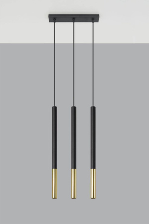 Lampa wisząca MOZAICA 3L czarny/złoto (SL.0892) - Sollux