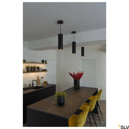 ENOLA, lampa wisząca, A60, okrągła, kolor czarny matowy, E27, maks. 60W, z czarną rozetą (149388) - SLV