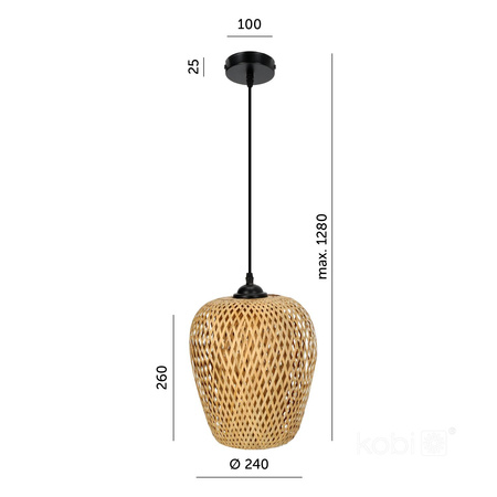 Lampa wisząca BOHO BERN 1xE27 Kobi Design (002156KOB) - KOBI LIGHT
