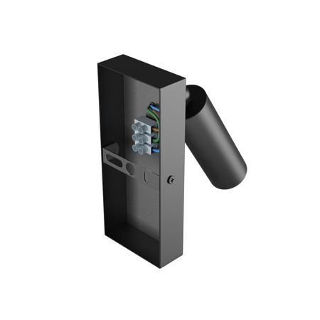 MADARA SLIM MR11 SWITCH KINKIET 230V IP20 38x95 + baza140x60x25 CZARNY z włącznikiem (SLIP003040) - Spectrum LED