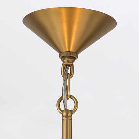 Duża lampa wisząca Saucer - 4 źródła światła - Postarzany mosiądz (QN-SAUCER-4P-L-AB-OPAL) - Quintiesse