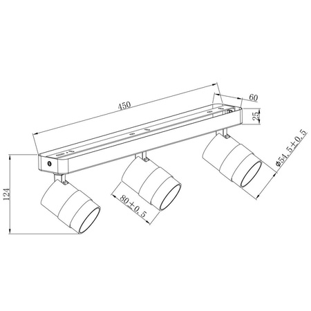 Lampa sufitowa Anillo (LP-770/3W BK) - Light Prestige