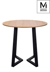 MODESTO stół TAVOLO FI 80 dąb - blat MDF, podstawa metalowa (B-15) - Modesto Design