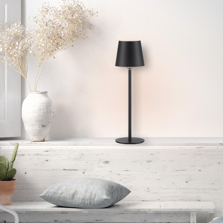 Przenośna, ładowana lampa stołowa BOTERIA CZARNY (19251-18) - Paul Neuhaus