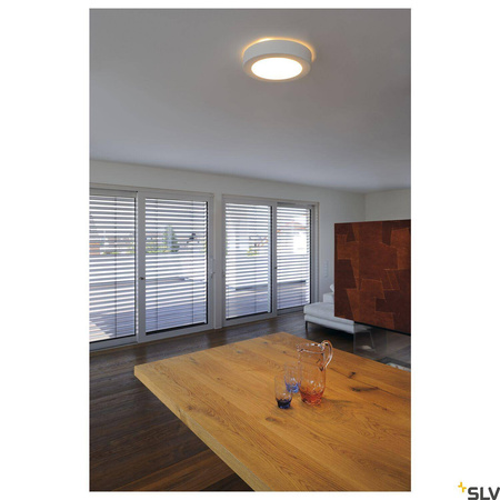 PLASTRA 105, lampa sufitowa, TC-DSE, okrągła, biały gips, maks. 50 W (148001) - SLV