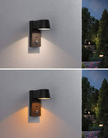 Oprawa elewacyjna CAPEA LED 6W 450lm 2200-3000K czujnik ruchu+zmierzchu IP44 230V antracyt aluminium (PL94714) - PAULMANN