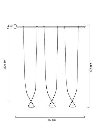 MOOSEE lampa wisząca ATLAS 3 czarna (MSE010100280) - Moosee