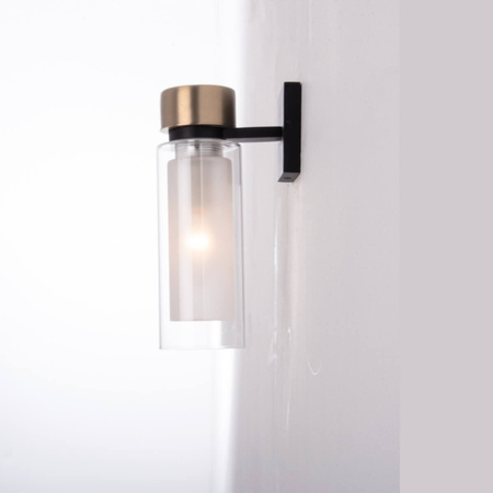 WALL LAMP E14 SANDY BLACK ANTIQUE BRASS IP44 (22135 Zambelis) - Zambelis