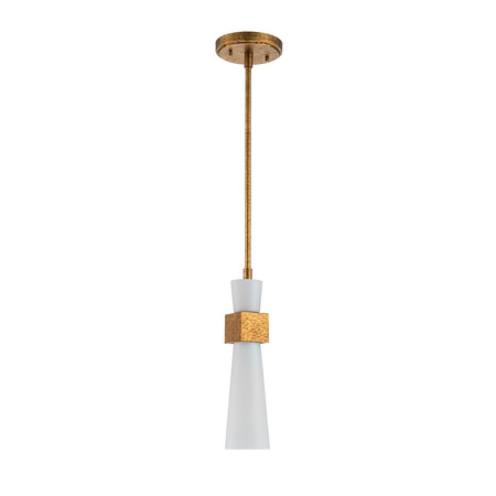 Mała lampa wisząca nad wyspą kuchenną Kristy Przecierane złoto (KRISTY-MP-DG-OPAL) - Elstead Lighting