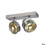KALU, lampa ścienna i sufitowa, dwupunktowa, QPAR111, okrągła, szczotkowane aluminium, maks. 150 W (147316) - SLV