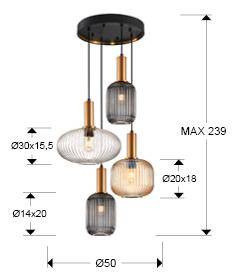 Norma lampa wisząca 4L (225168) - Schuller