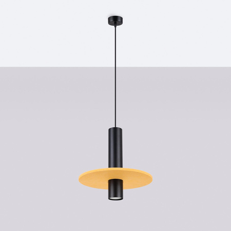 Lampa wisząca PELTA 1 czarna/żółta (SL.1883) - Sollux Lighting
