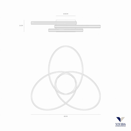 Lampa sufitowa CLOVER 4000K, 80 cm (0031.21 DIM N) - Vivida
