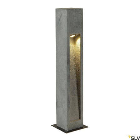 ARROCK STONE, lampa podłogowa outdoor, LED, 3000K, kwadratowa, kamienna szara, D/S/W 12/12/75 cm, maks. 6W (231371) - SLV
