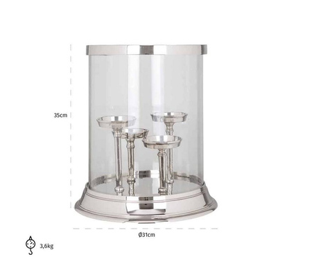 RICHMOND świecznik HURRICANE EVI 4 srebrny (-WL-0035) - Richmond Interiors