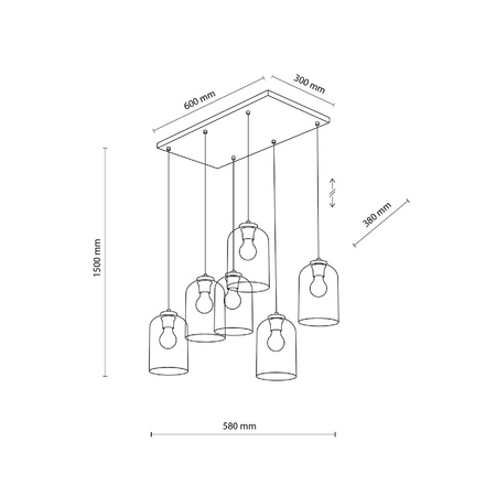 MOLLY LAMPA WISZĄCA 6 (10302) - TK Lighting