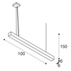 Q-LINE 1m 3000K wisząca 30°, biała (1000926) - SLV - żyrandol