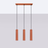 Lampa wisząca KARBON 3L ochra czerwona (SL.1632) - Sollux Lighting