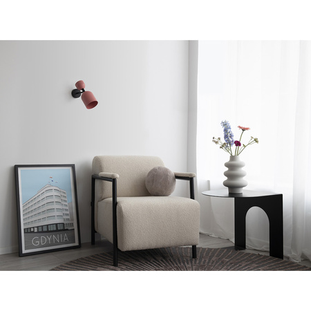 SUPURU W granatowa lampa ścienna / kinkiet z czarną rurką (SUK11320) - Ummo