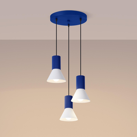 Lampa wisząca ESTRIA 3P biała/ultramaryna (SL.1875) - Sollux Lighting
