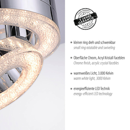 TIM LAMPA SUFITOWA CHROM (14521-17) - Paul Neuhaus