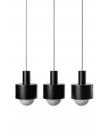 Lampa wisząca Enkel 3 z oplotem poliestrowym czarnym (EN3322P0) - Ummo