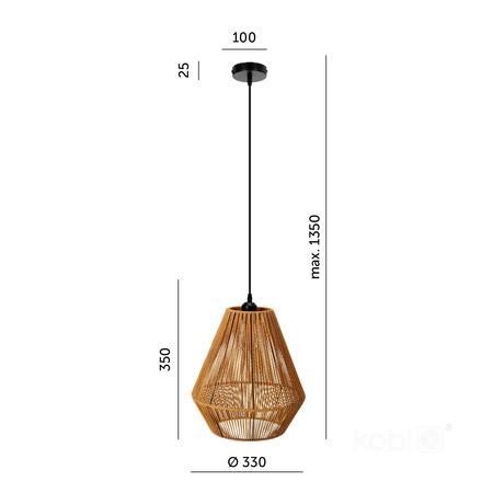 Lampa wisząca BOHO SIBU 1xE27 Kobi Design (002166KOB) - KOBI LIGHT