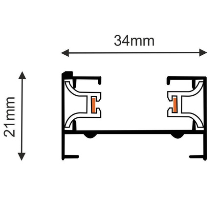 Szynoprzewód natynkowy 1F 230V - Czarny (1900 mm)   (6300) - Brosline