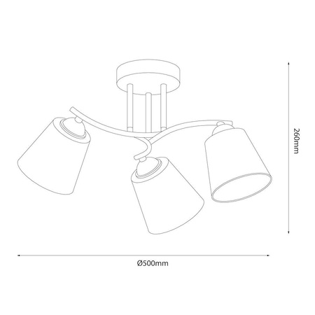 Lampa sufitowa Pafos Black 3xE27 (ML2257) - Milagro