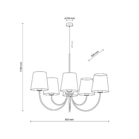 CANDI SABIA LAMPA WISZACA 6XE27 (11072) - TK Lighting