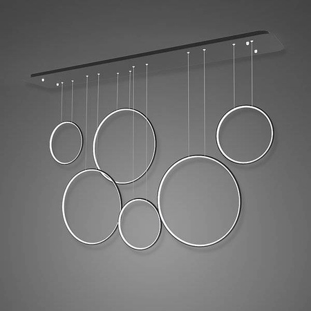Altavola Design: Lampa wisząca Ledowe Okręgi no. 8 czarna 180 cm in 3k	 (LA076/P_180_in_3k_black) - ALTAVOLA DESIGN