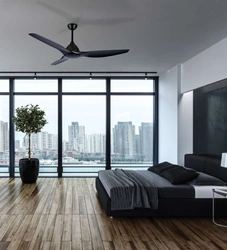 Wentylator sufitowy 70W z pilotem, matowe czarne wiatraki (20258 Zambelis)