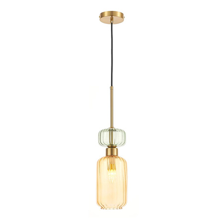 Szklana lampa wisząca MOLLY AMBER 1xE14 (ML1823) - Milagro