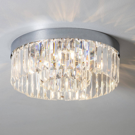 Plafon Crystal 5lt flush IP44 18W (35612) - Saxby