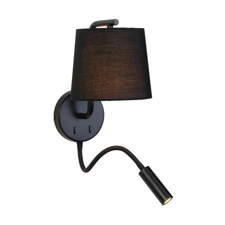 WALL LAMP WITH READING LIGHT 1XE27 BLACK (H57 Zambelis) - Zambelis