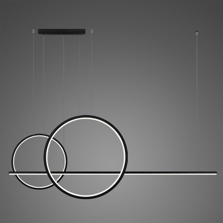 Lampa wisząca LINEA No.4  Φ60/40 cm czarna 3k ściemnialna (LA087/P2X_60_40_150_3k_black_dimm) - ALTAVOLA DESIGN