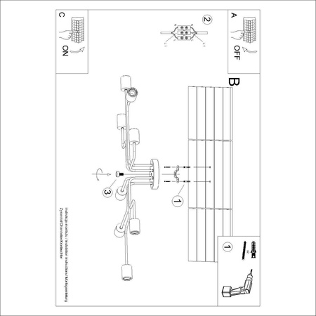 Żyrandol TIMBO 8 czarny (SL.1671) - Sollux Lighting