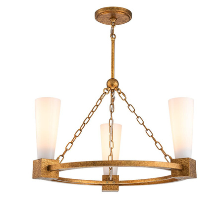 Żyrandol Kristy - 3 źródła światła - Przecierane złoto (KRISTY3-DG-OPAL) - Elstead Lighting